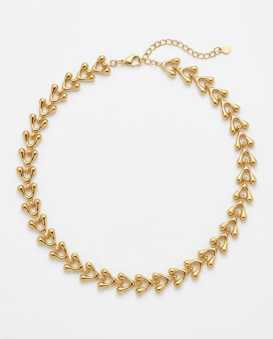 Golden Arrowhead Link Necklace - view 2