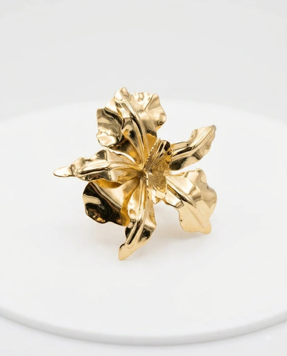 Golden Orchid Ring - view 2