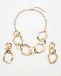Hammered Geometric Link Necklace - view 2