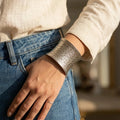 Tribal Wave Silver Cuff Bracelet