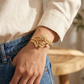 Golden Laurel Leaf Cuff Bracelet