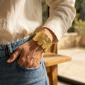  Golden Palm Leaf Cuff Bracelet