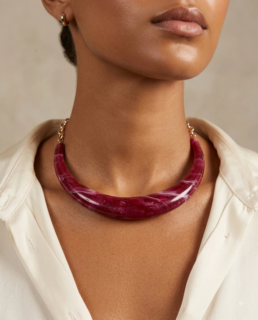 Marbleized Magenta Crescent - view 2