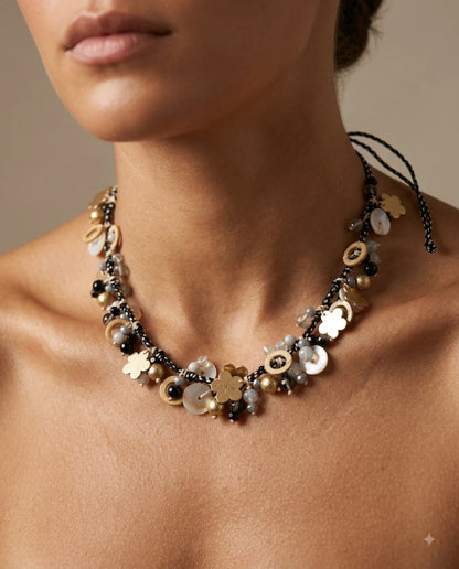 Midnight Blossom Garland Necklace