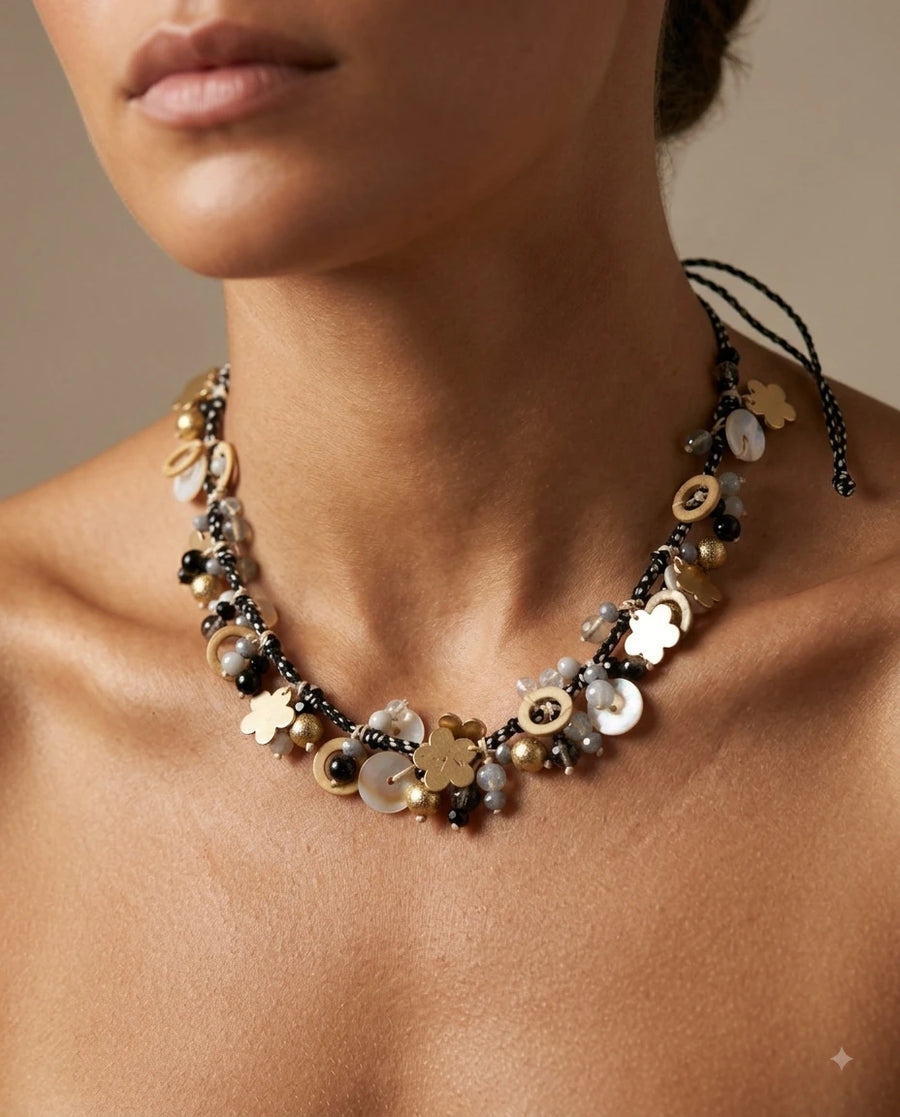 Midnight Blossom Garland Necklace - view 2