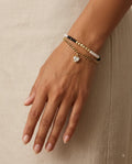 Midnight & Pearl Heart Bracelet worn on wrist