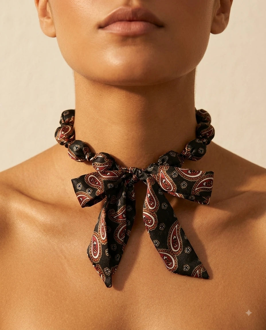 Paisley Print Choker