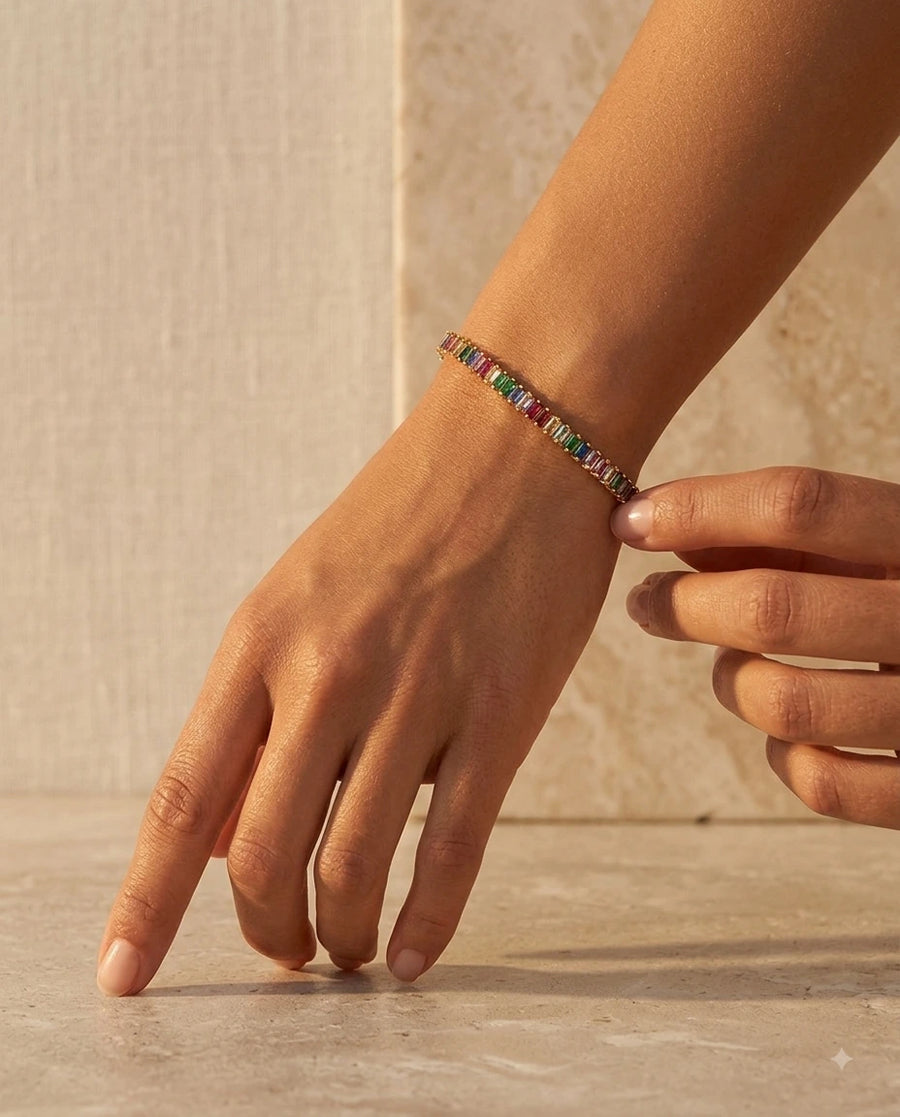 Prism Baguette Bracelet worn on wrist