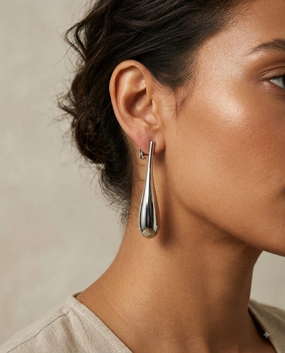 Silver Teardrop Drop Earring